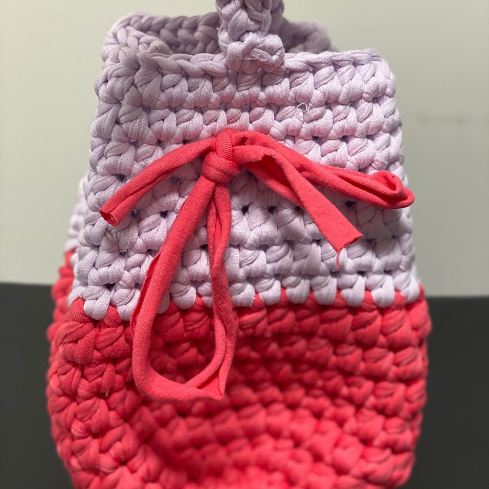 Small knitted handmade bag